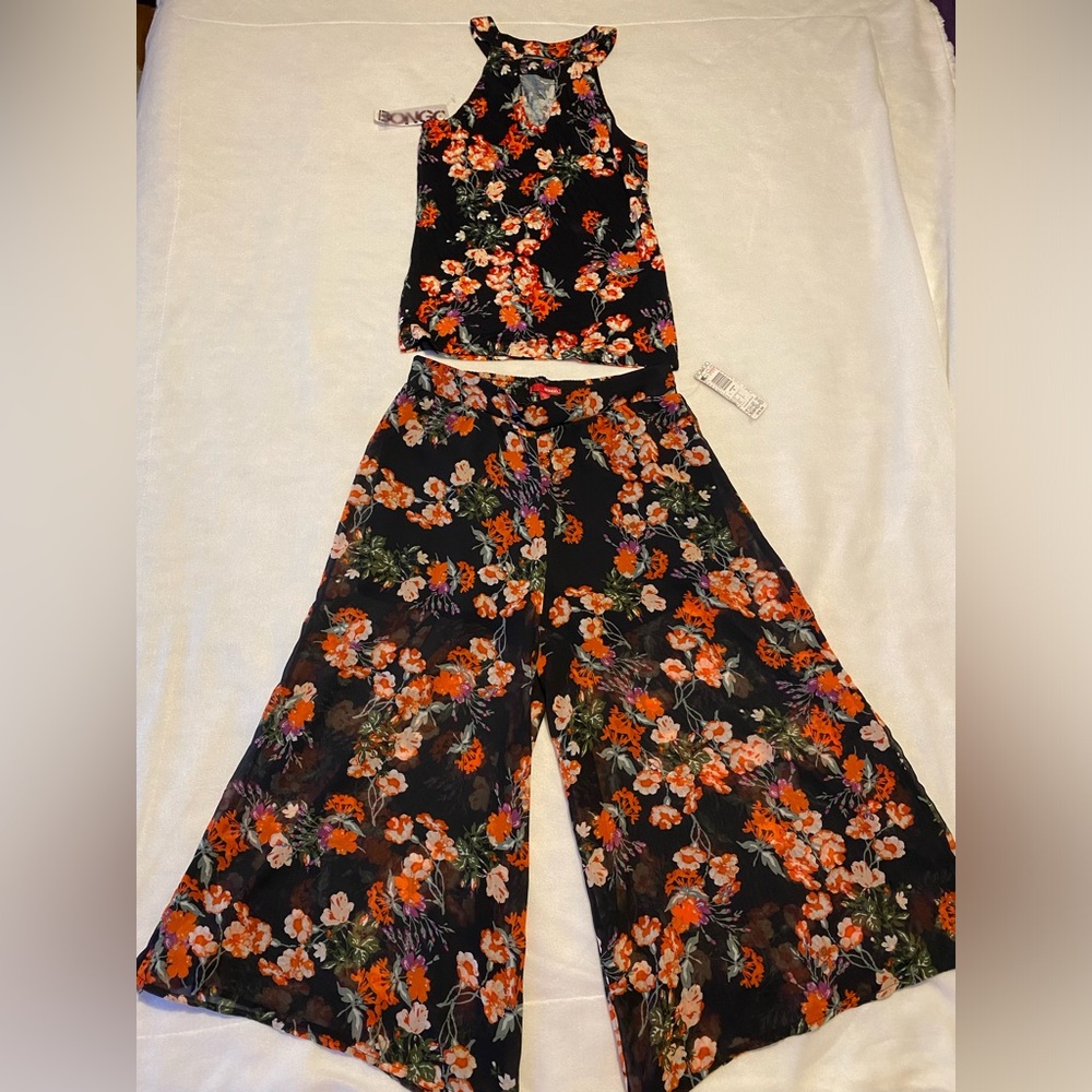Black/Orange Capri Pant set